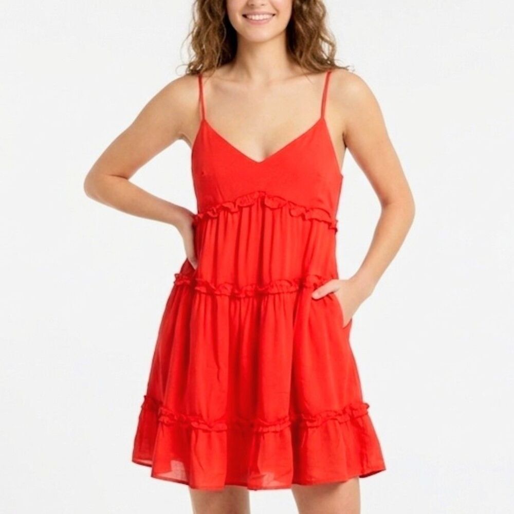 ALTAR’D STATE Dress Spaghetti Strap Red Summer Dress Women Junior Teen XL NWT